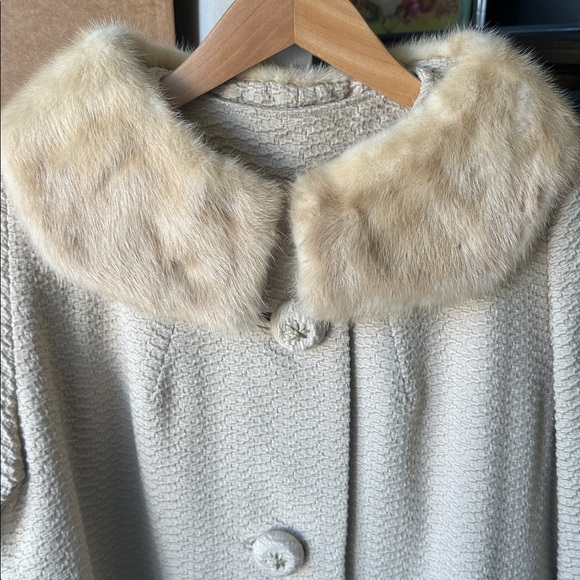 Vintage Swing Coat with Mink Collar S - Picture 4 of 10